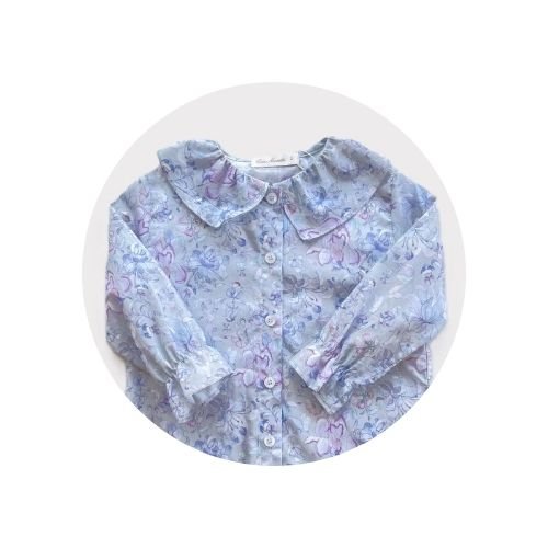 05 camisa longa infantil feminina gola babado liberty azul