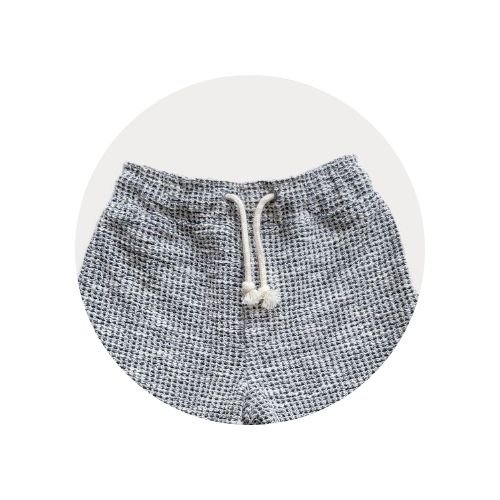04 bermuda infantil malha tweed com cordao azul