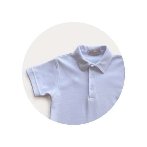 03 polo manga curta infantil masculina suedine branca