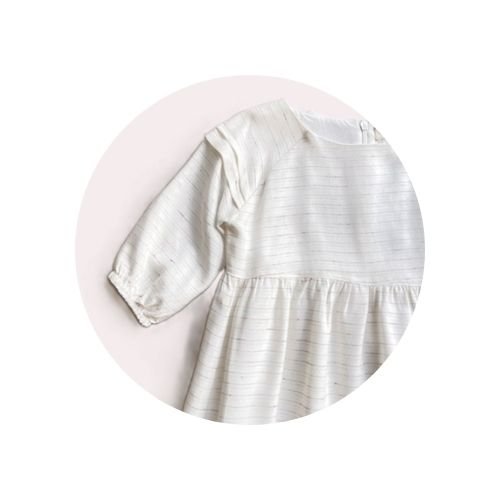03 vestido infantil manga 3 4 pregas ombro off white