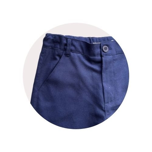 03 bermuda infantil bolso faca linho azul