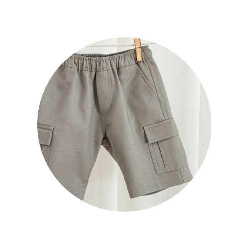 03 bermuda infantil cargo sarja cinza