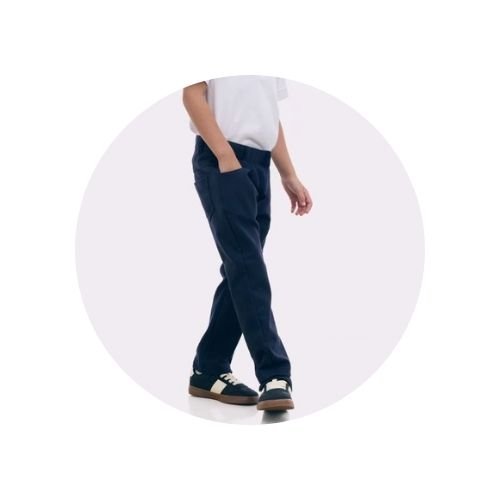 01 calca infantil 5 pocket ponto roma azul marinho