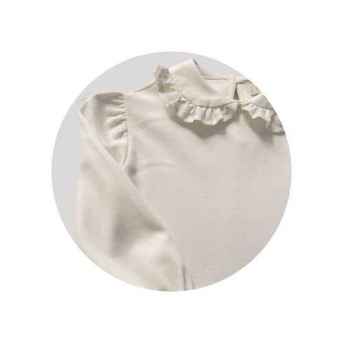 06 camiseta infantil ml gola ondas algodao egipcio off white