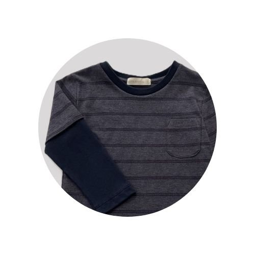 05 camiseta infantil ml sobreposta listrada azul