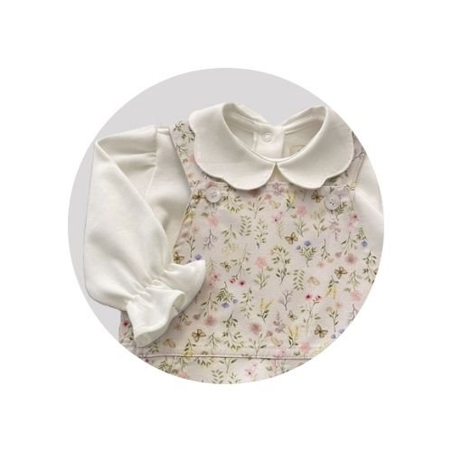 body e jardineira floral