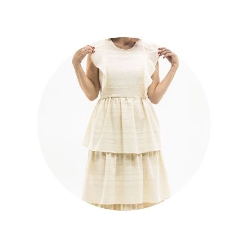 12 vestido feminino babados mae off white