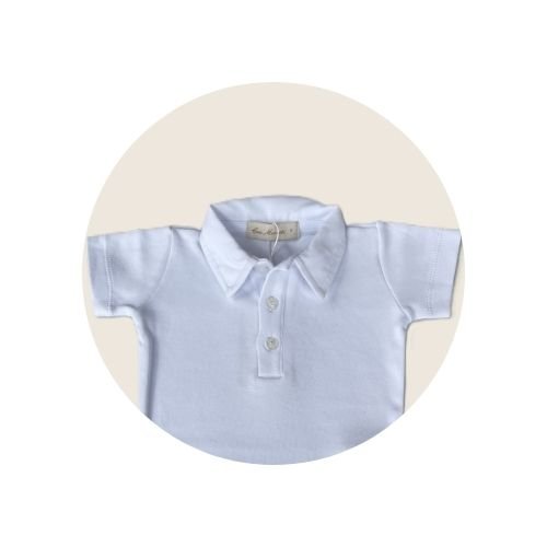 04 body polo bebe masculino manga curta algodao egipcio branco
