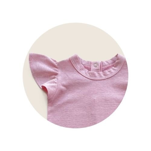 01 body camiseta bebe manga abinha malha piquet rosa