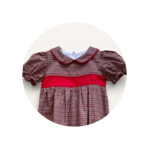 04 macaquinho bebe pala fustao xadrez vermelho