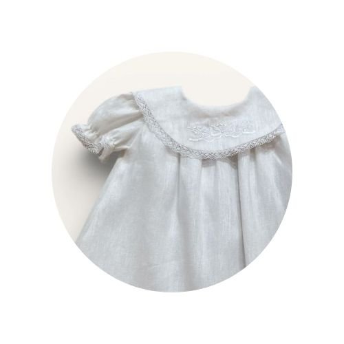 06 vestido bebe pala bordado e renda puro branco