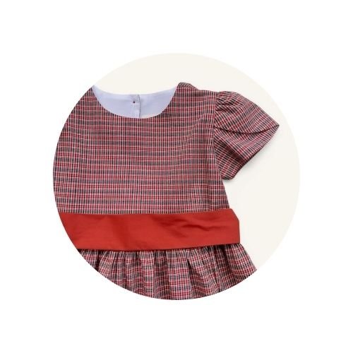 18 vestido infantil listrado faixa lisa azul