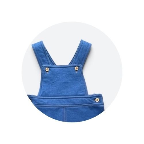02 jardineira bebe curta malha jeans azul