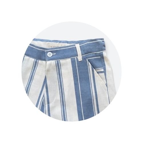 03 bermuda infantil bolso faca listrada verde