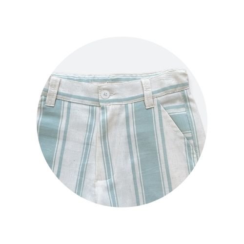 07 bermuda infantil bolso faca listrada verde